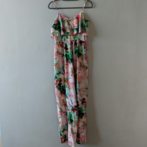 Fleur Wood Ikebana Watercolor Silk Jumpsuit - M - Picture 3 of 7